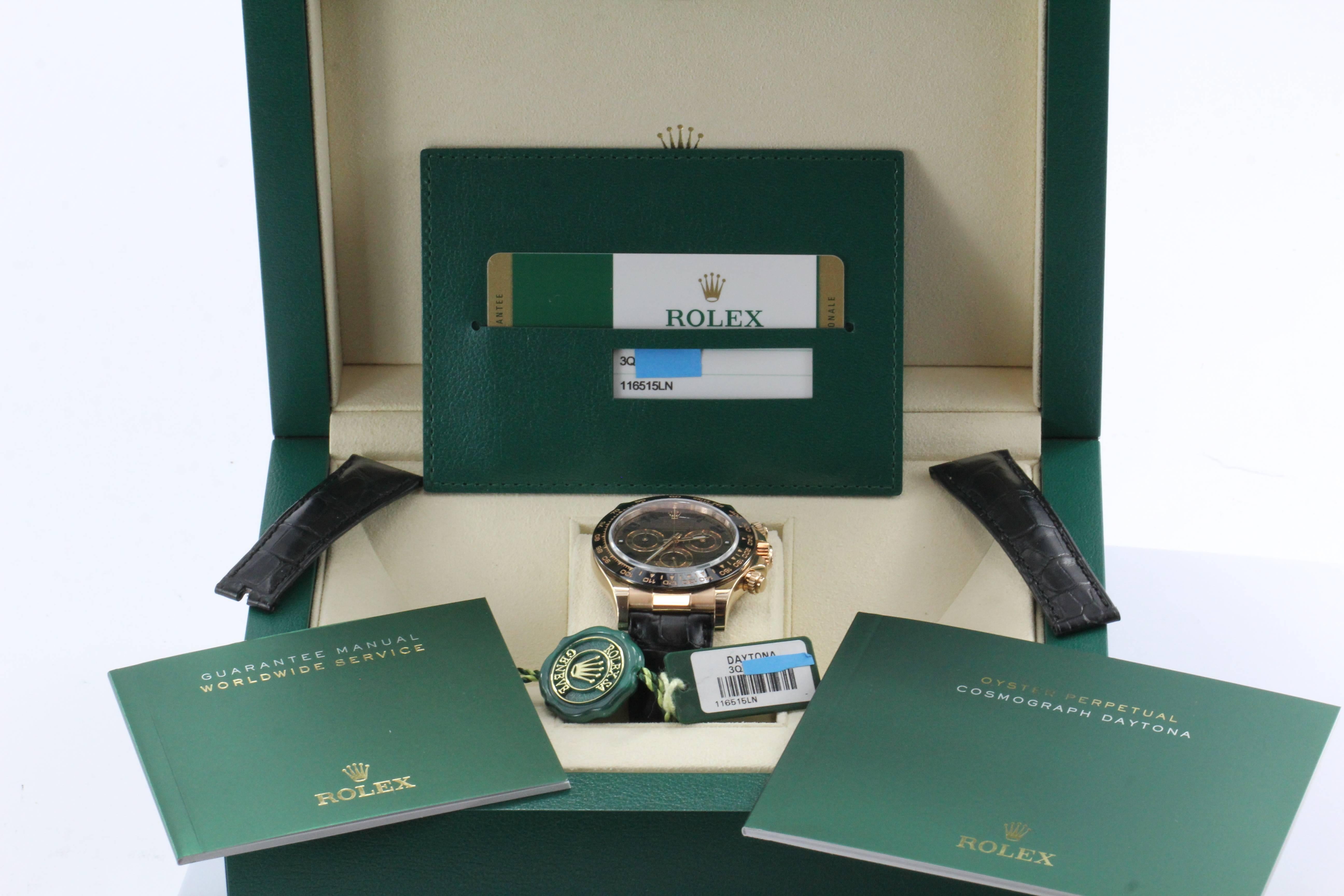 Rolex Rose Gold Chocolate Dial Cosmograph Daytona Wristwatch Ref 116515ln 3