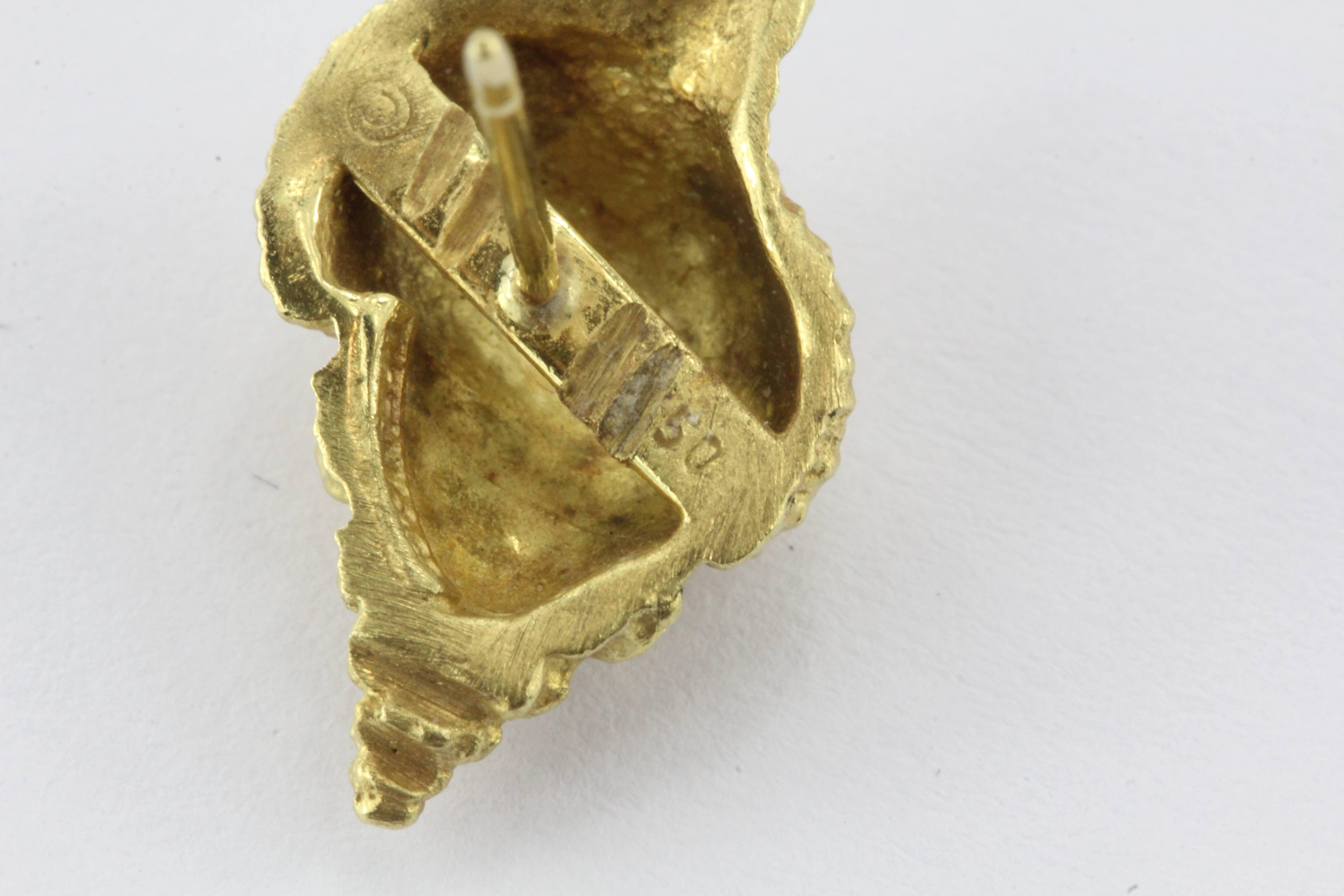 conch earrings gold