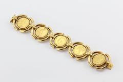 Heavy British Gold Sovereign Coin Bracelet from Verona Italy