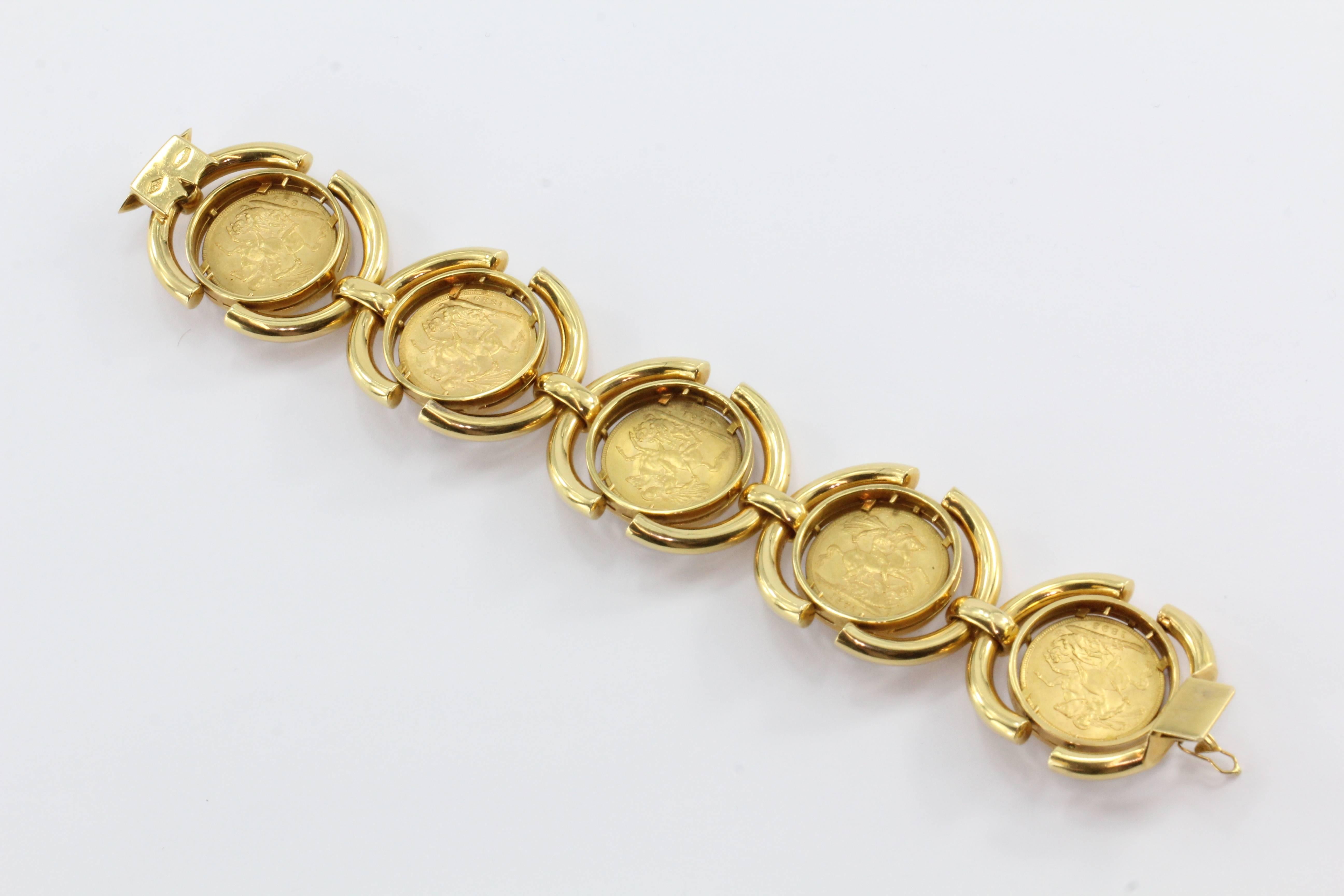 gold sovereign bracelet