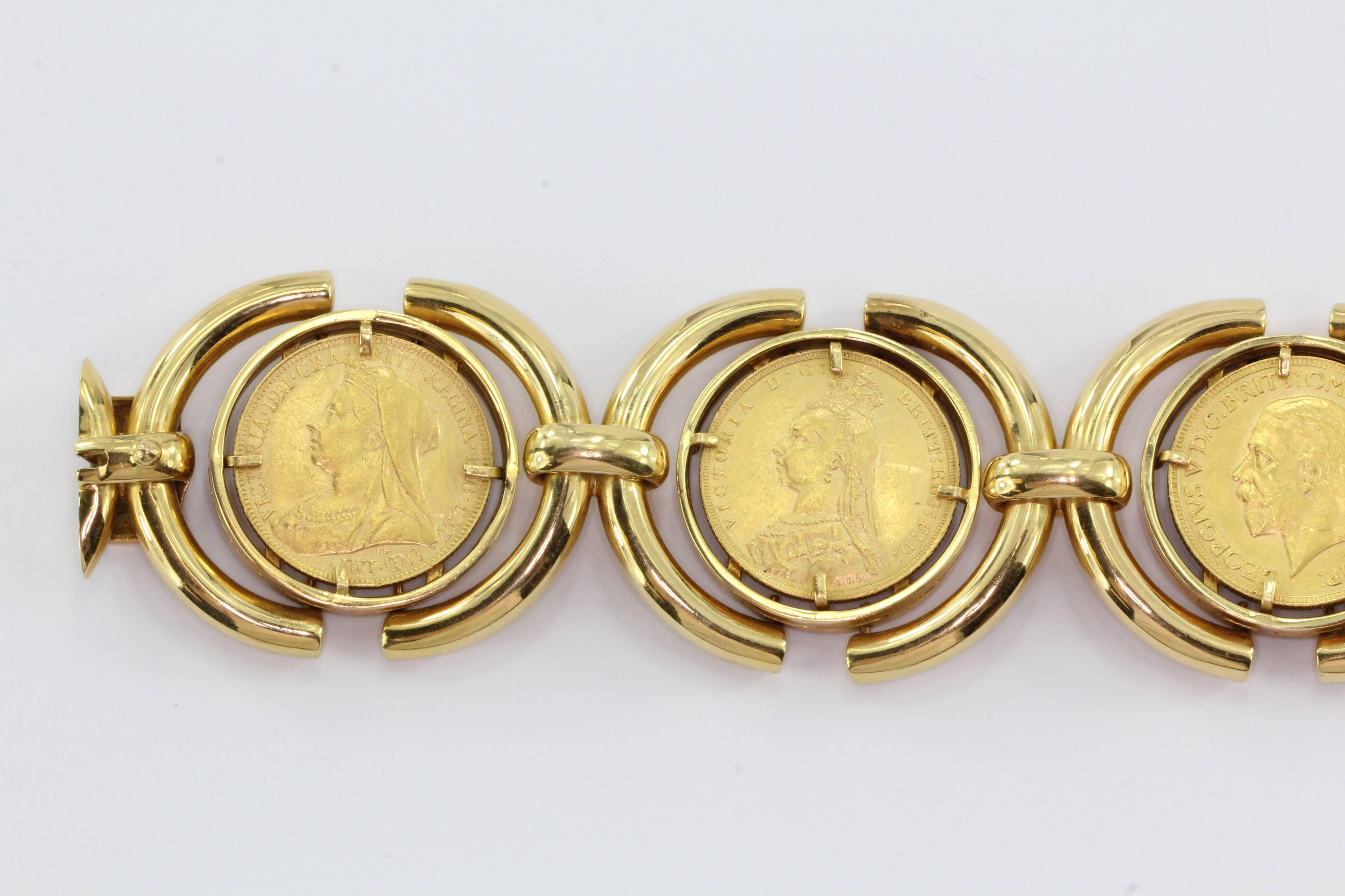 gold sovereign bracelet for sale