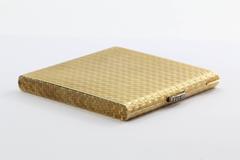 Vintage 18K Gold & Diamond Italian Cigarette Compact Case