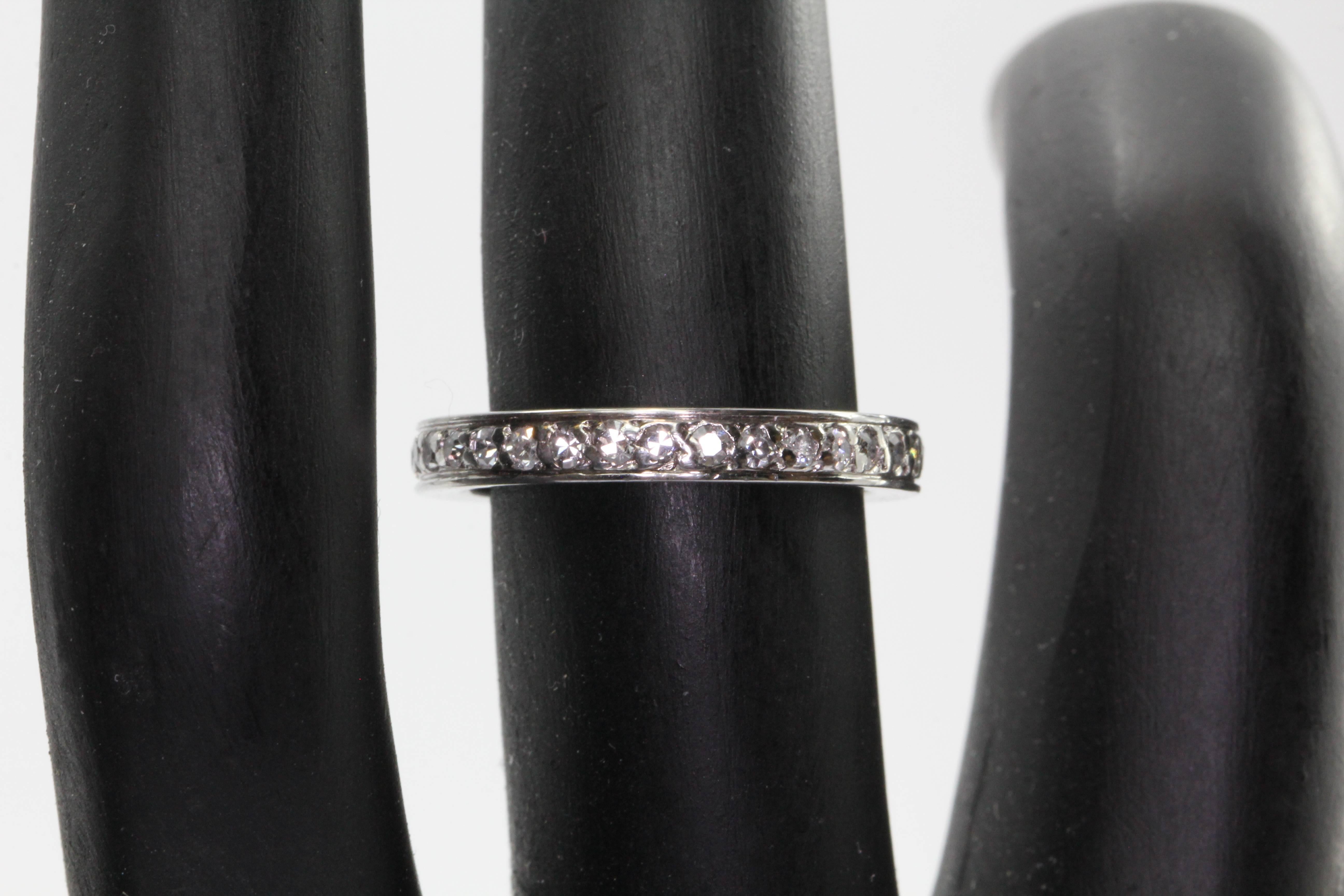 Women's Art Deco Platinum Diamond Eternity Band 