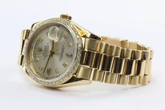 Rolex President Solid 18k Yellow Gold Original Diamond Dial and Bezel