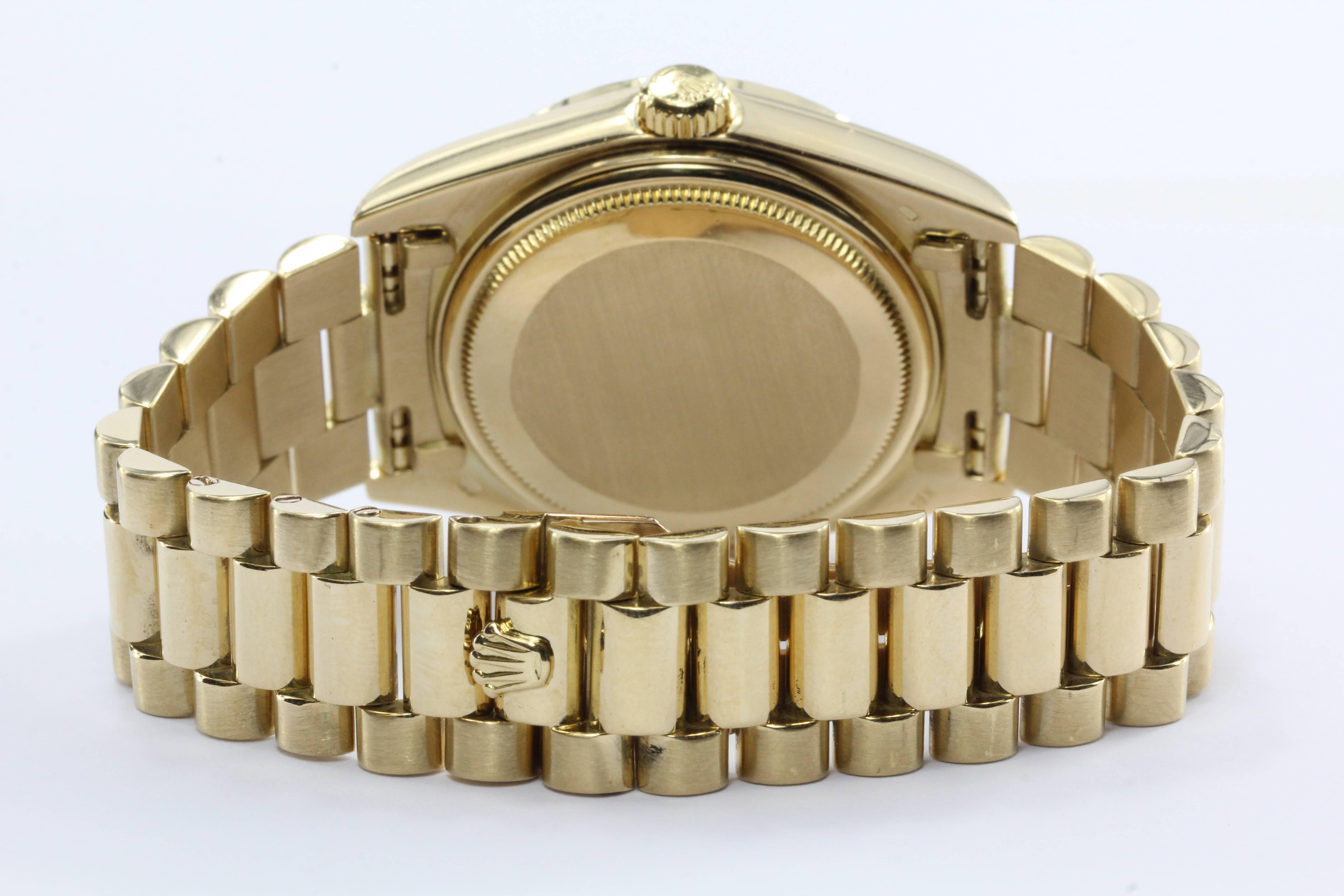 Men's Rolex President Solid 18k Yellow Gold Original Diamond Dial and Bezel