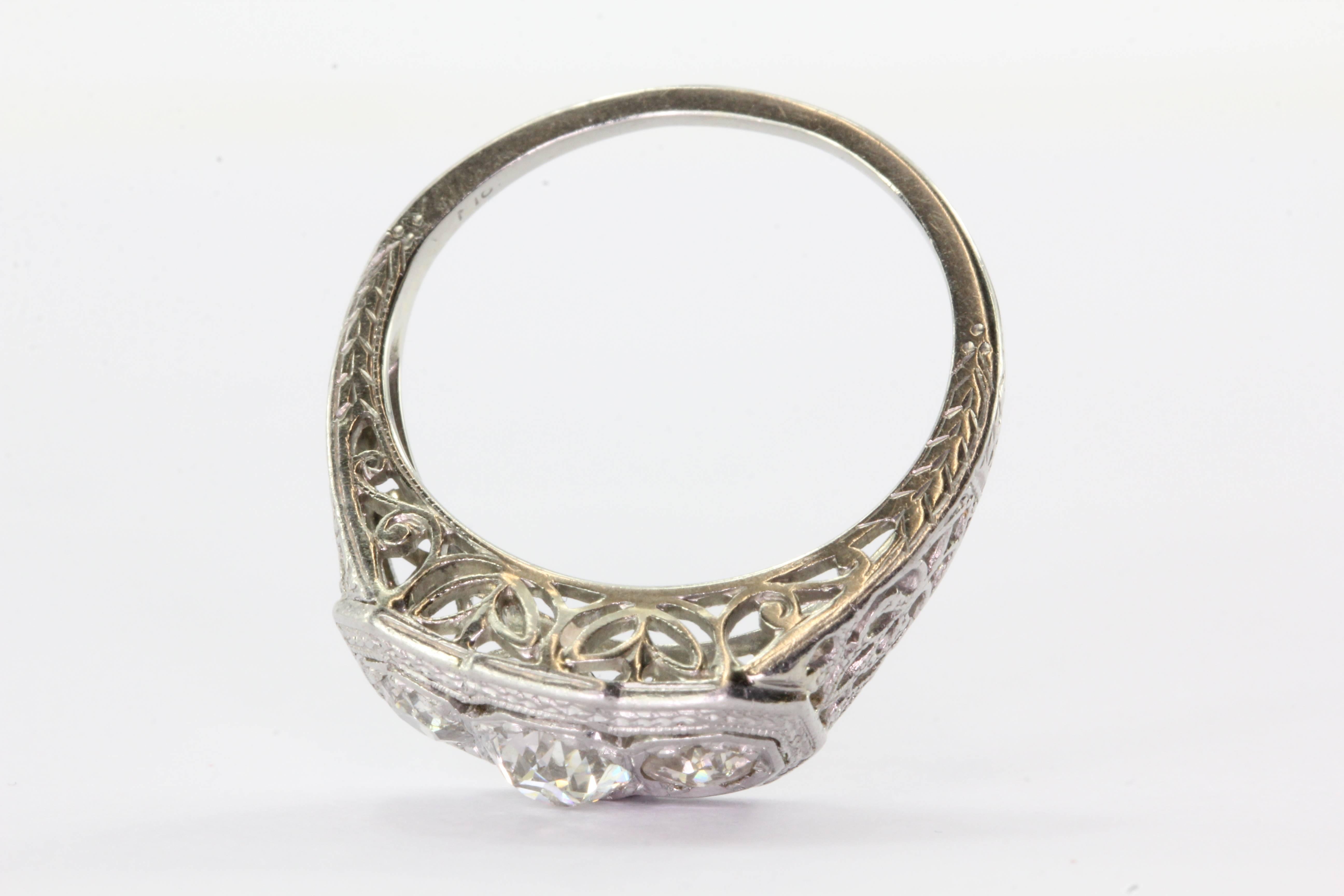 art nouveau diamond rings