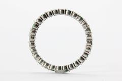 Emerald Diamond Platinum Eternity Band Ring
