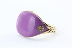 David Yurman 18K Gold Bubblegum Purple Pinky Ring Limited Edition
