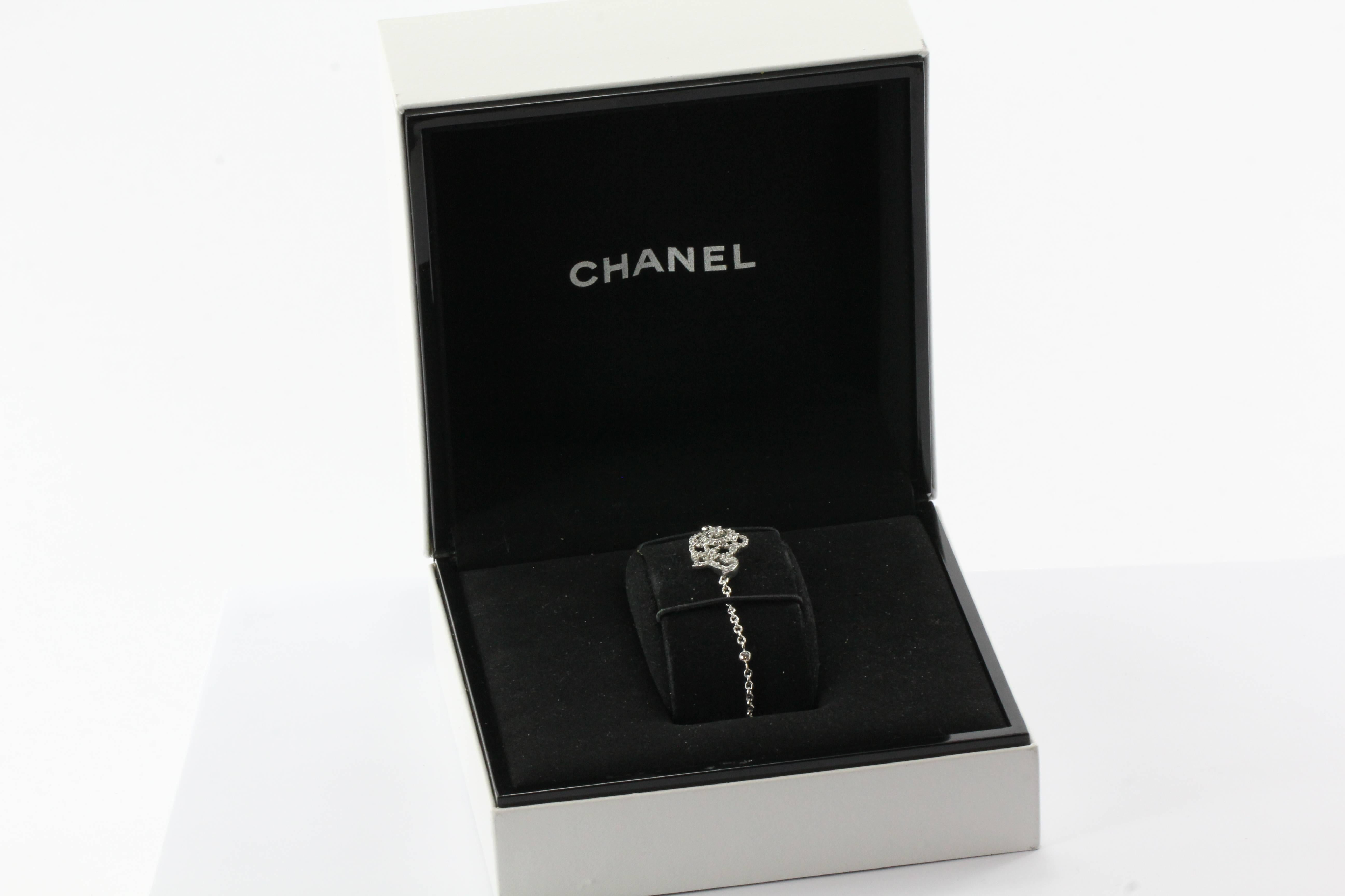 Women's Chanel Camelia Brode Diamond Gold Bracelet