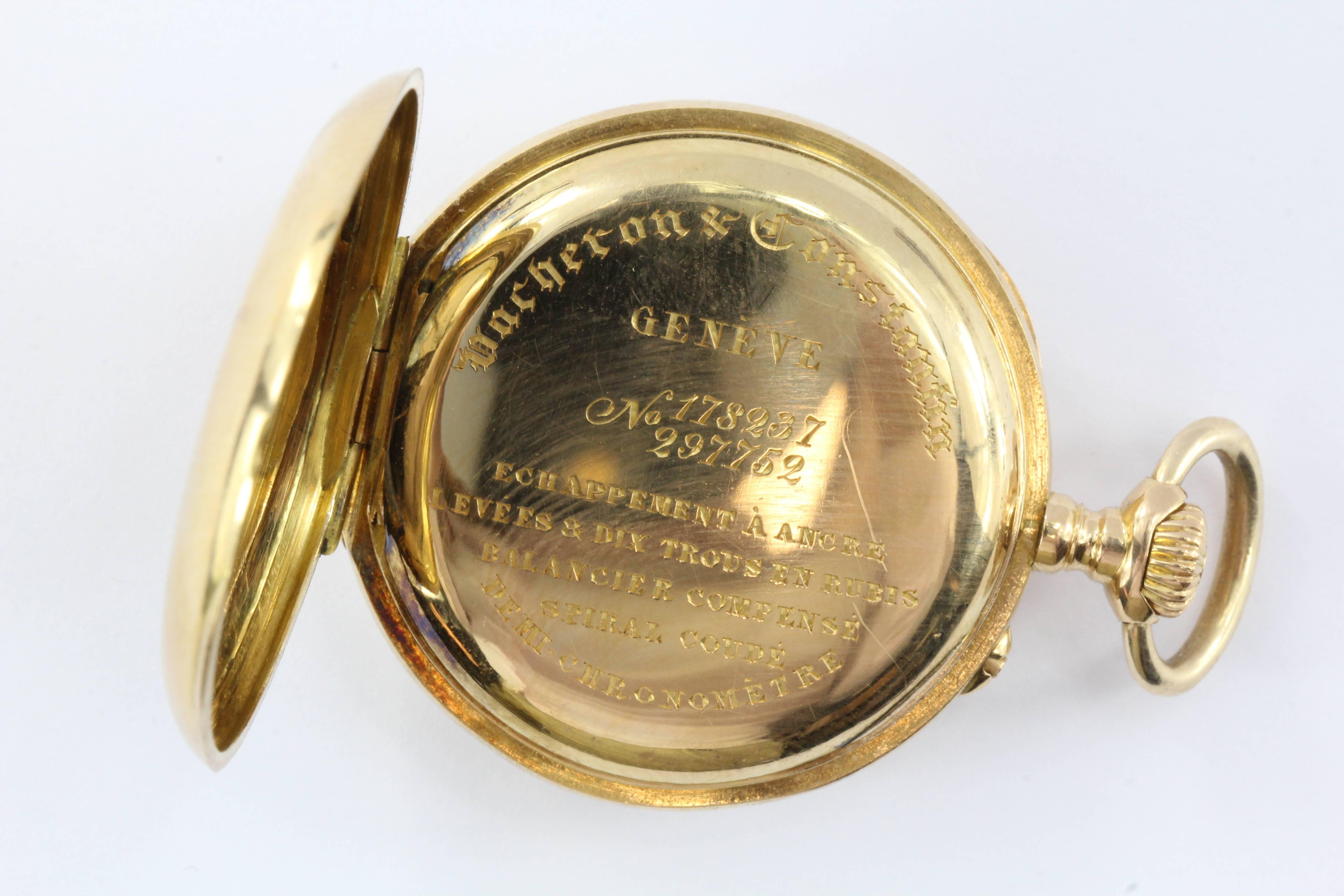 Women's or Men's Antique Vacheron & Constantin Yellow Gold Blue Enamel Pocket Watch c1900