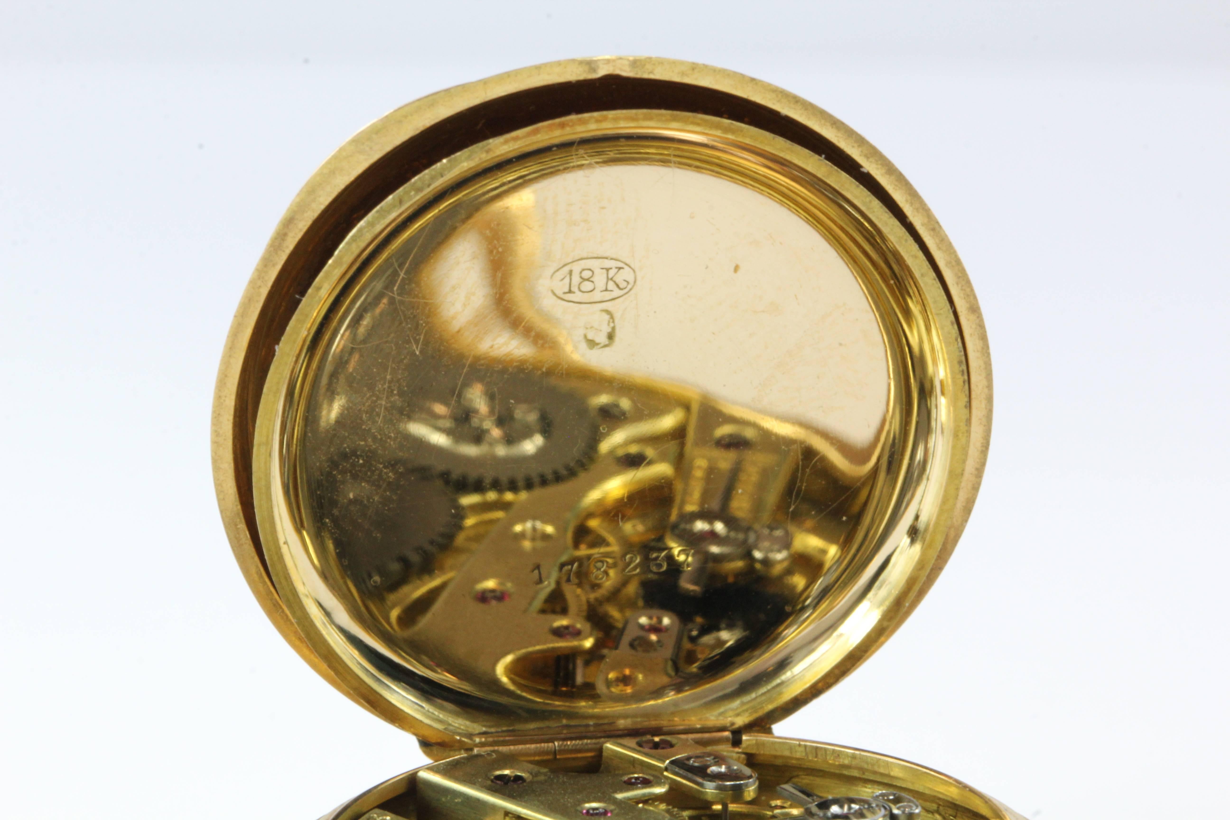 Antique Vacheron & Constantin Yellow Gold Blue Enamel Pocket Watch c1900 2