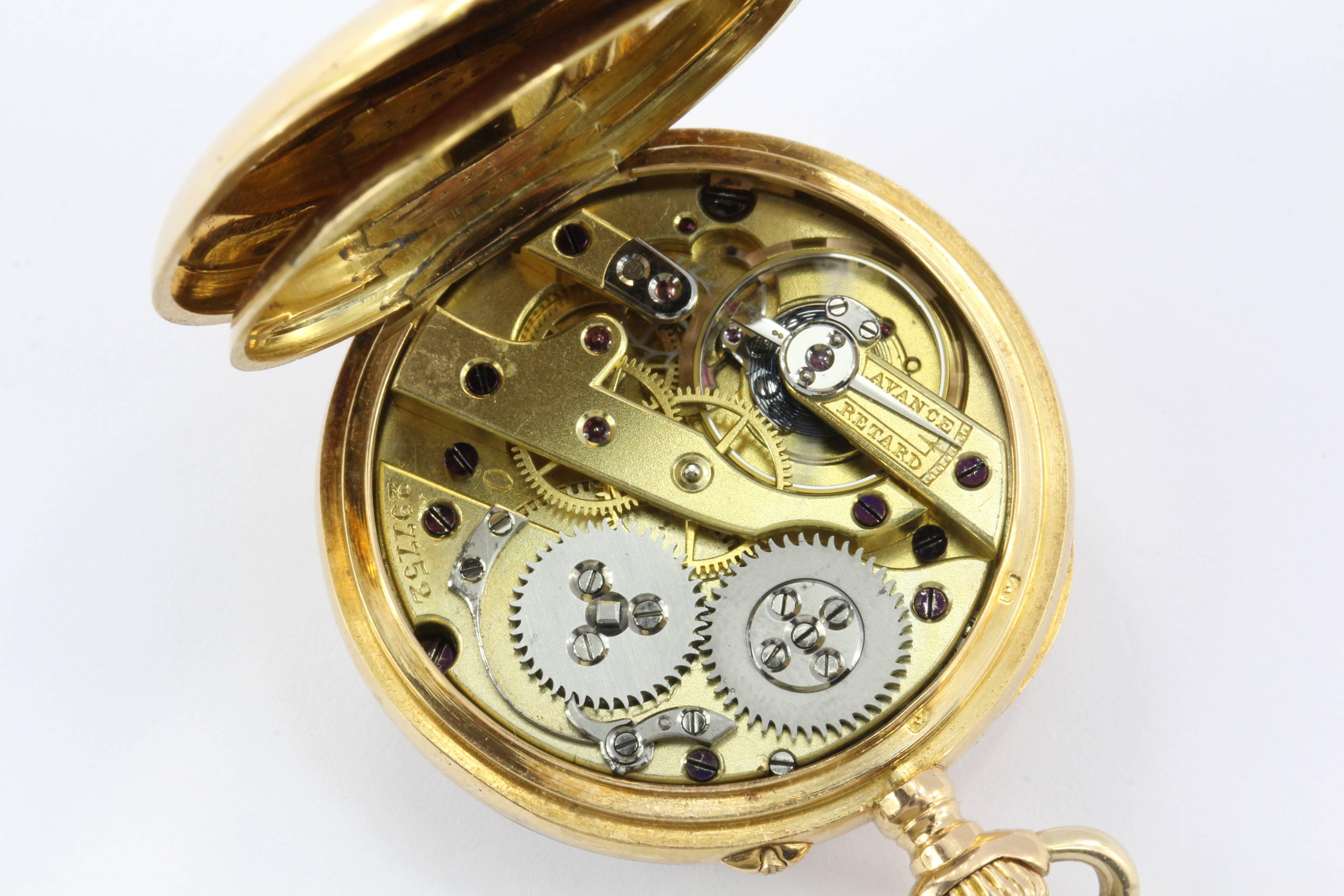 Antique Vacheron & Constantin Yellow Gold Blue Enamel Pocket Watch c1900 3