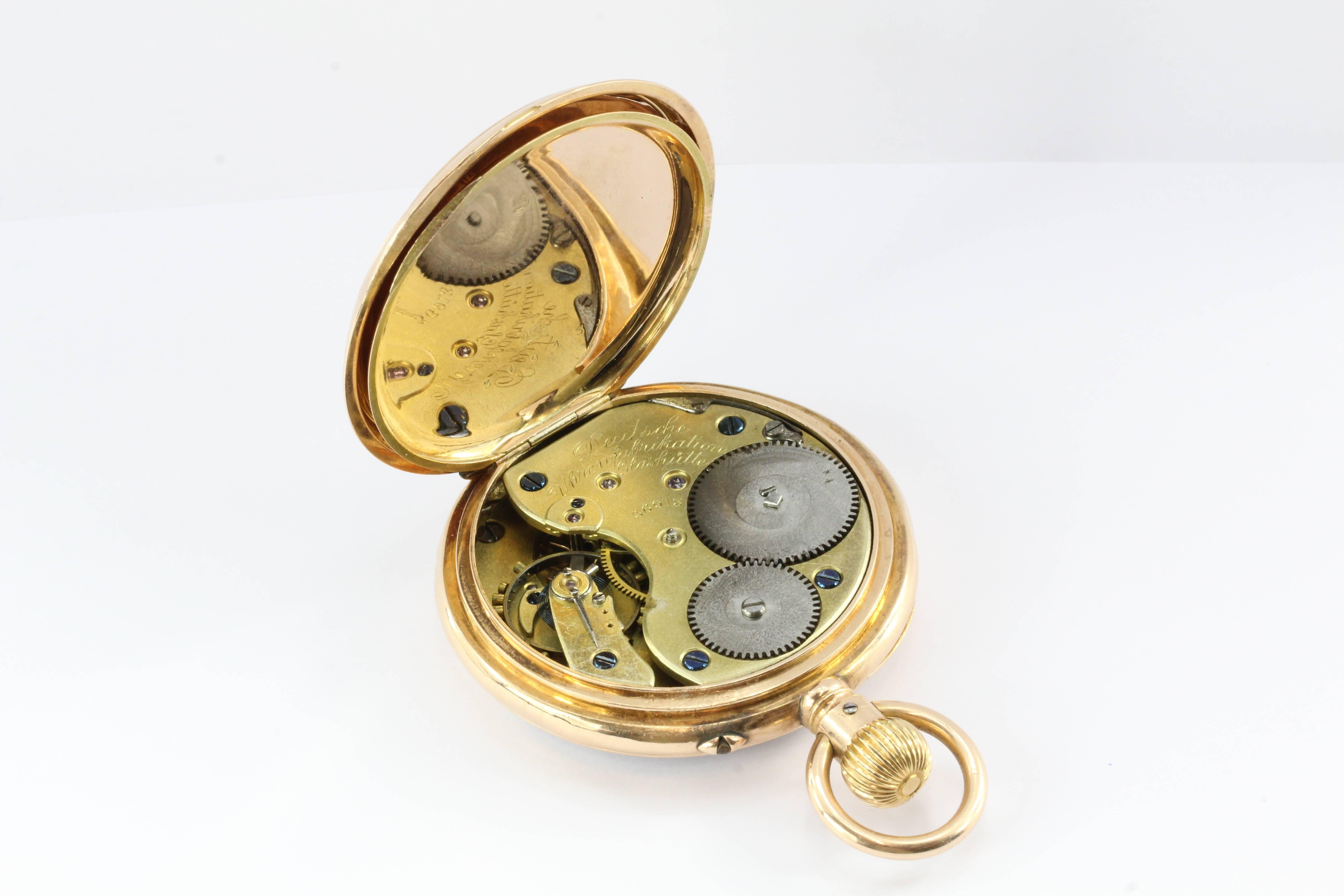 Men's A. Lange & Sohne Glashutte Yellow Gold German Pocket Watch c1897