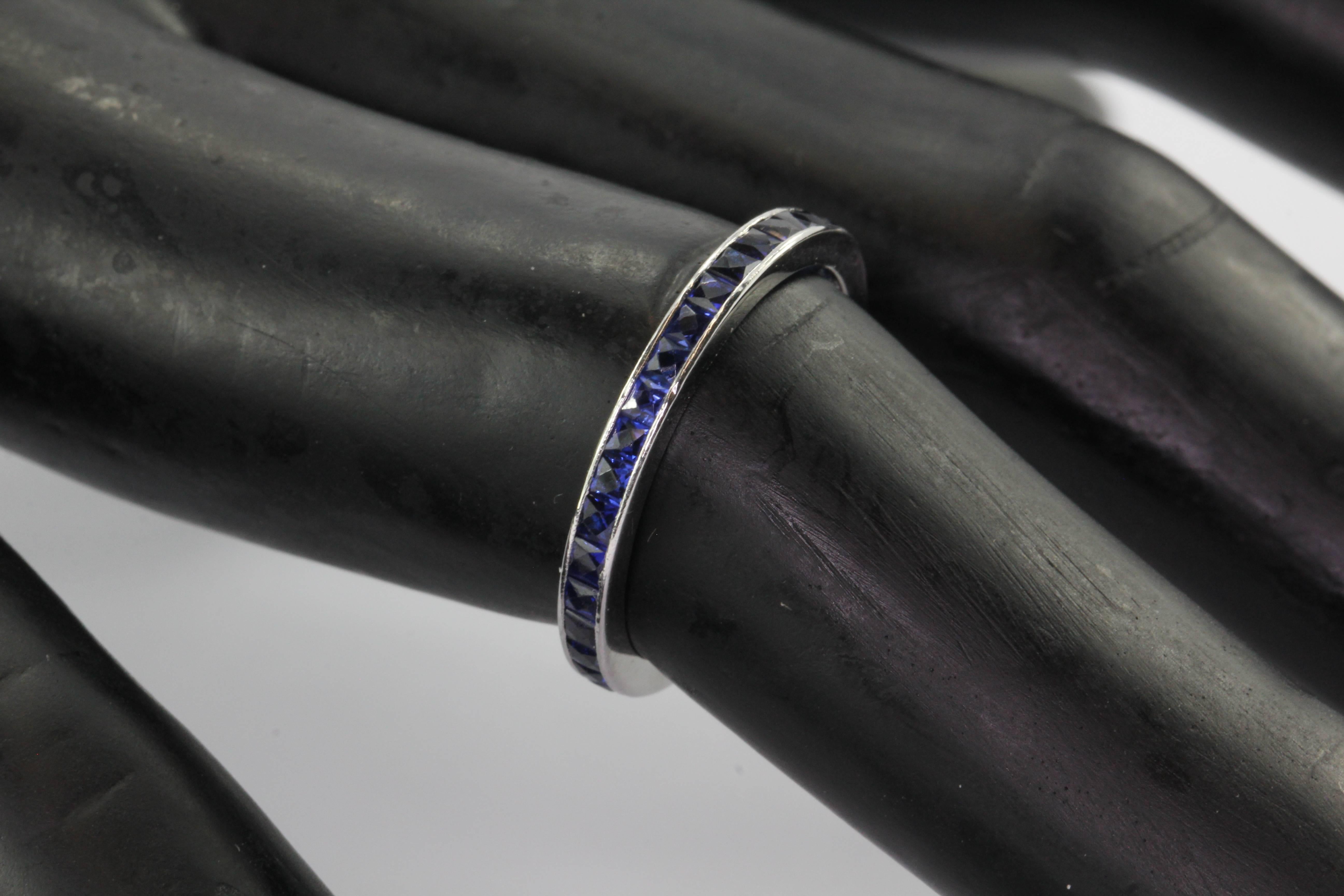 french cut sapphire band