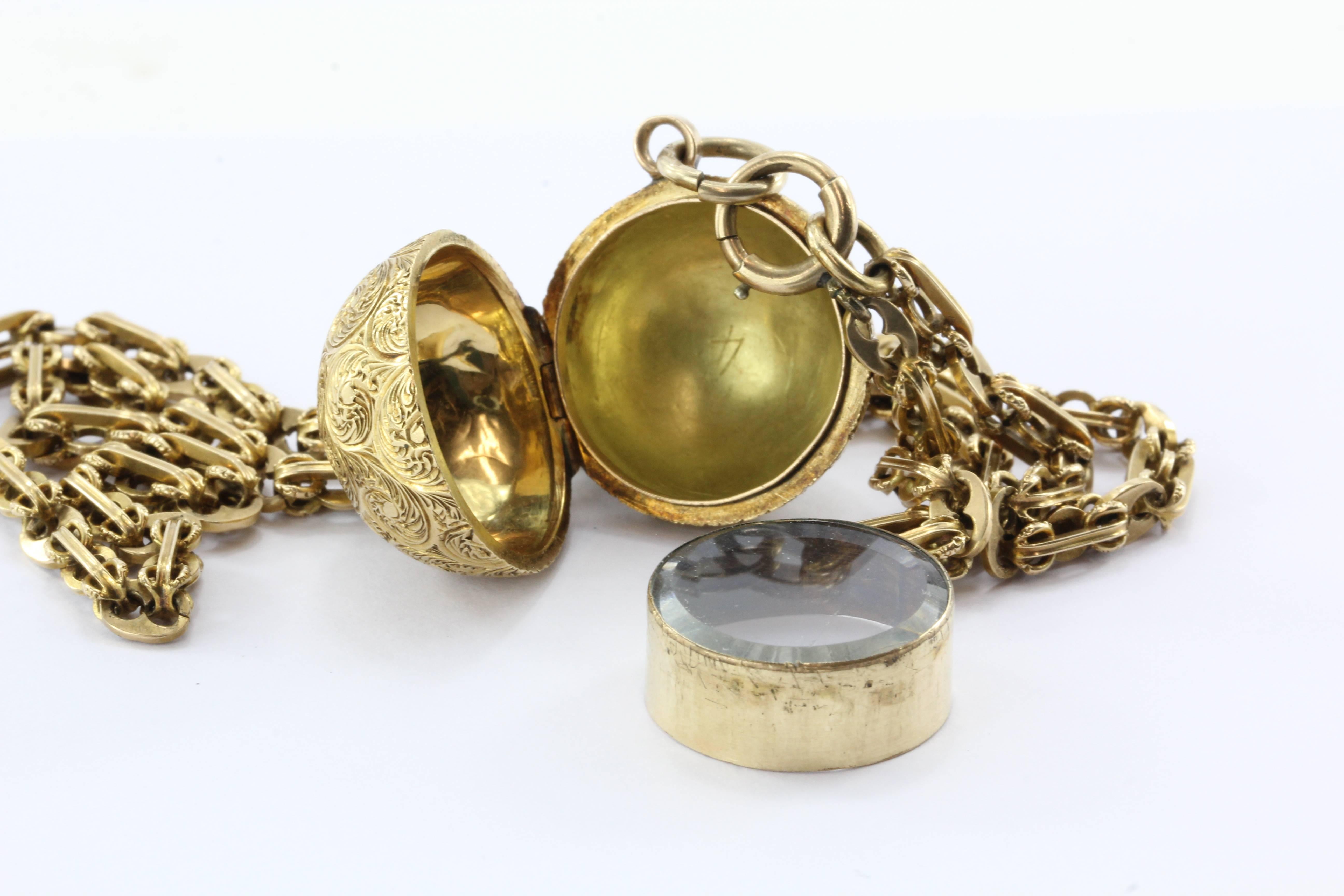 Rare Victorian  Gold Ball Locket  1