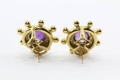 Rare Tiffany & Co. Paloma Picasso  Amethyst Gold Earrings