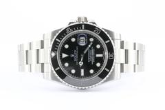 Rolex Stahl Submariner Oyster Perpetual Datum schwarzes Zifferblatt automatische Armbanduhr
