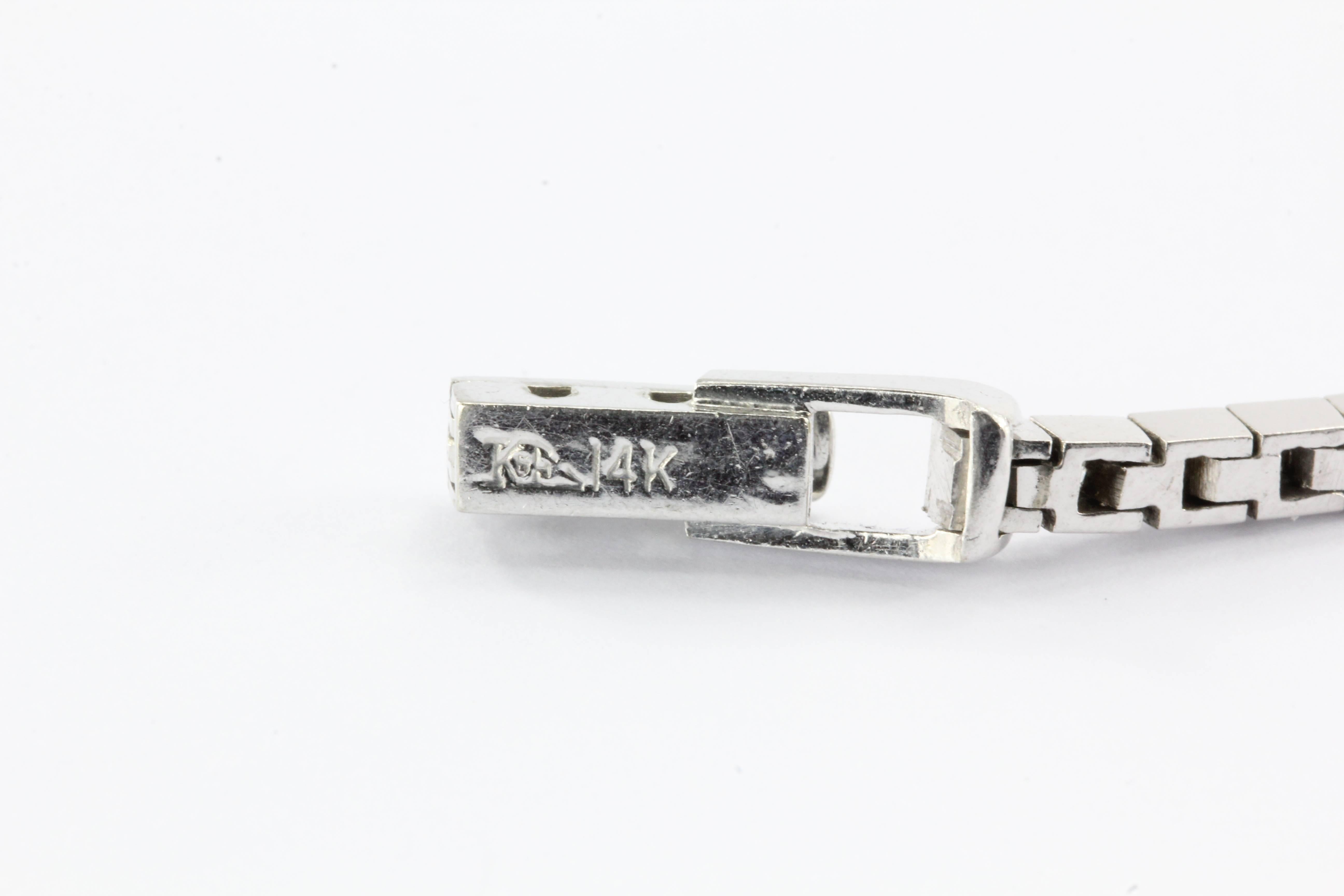 Art Deco Platinum White Gold Diamond Onyx Conversion Bracelet kaspar & Esh 1