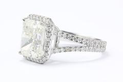 GIA Certified 5.05 Carat Radiant Diamond Platinum Engagement Ring