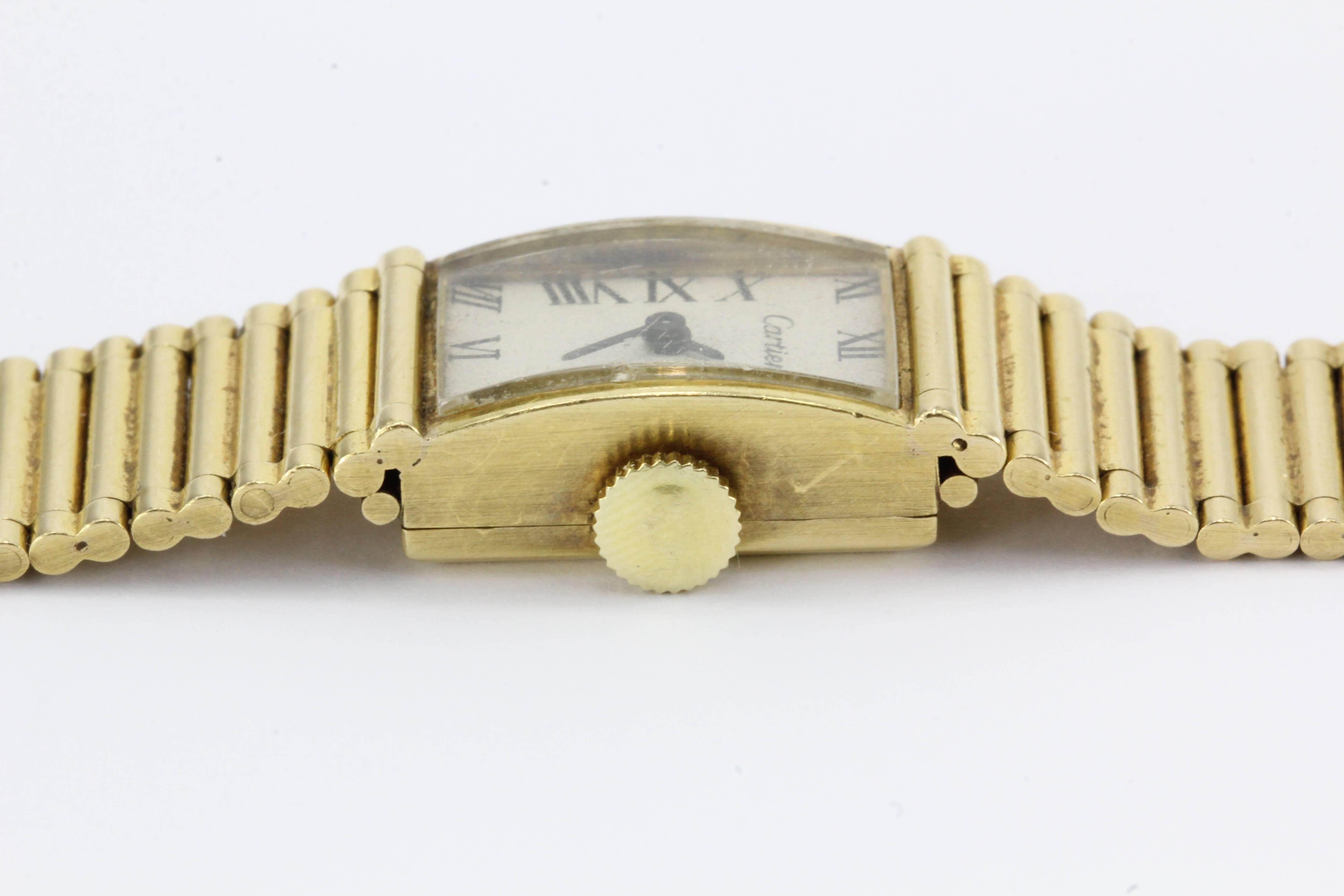 Vintage Cartier 18K Gold Girard Perregaux Tank Watch c.1950's 1