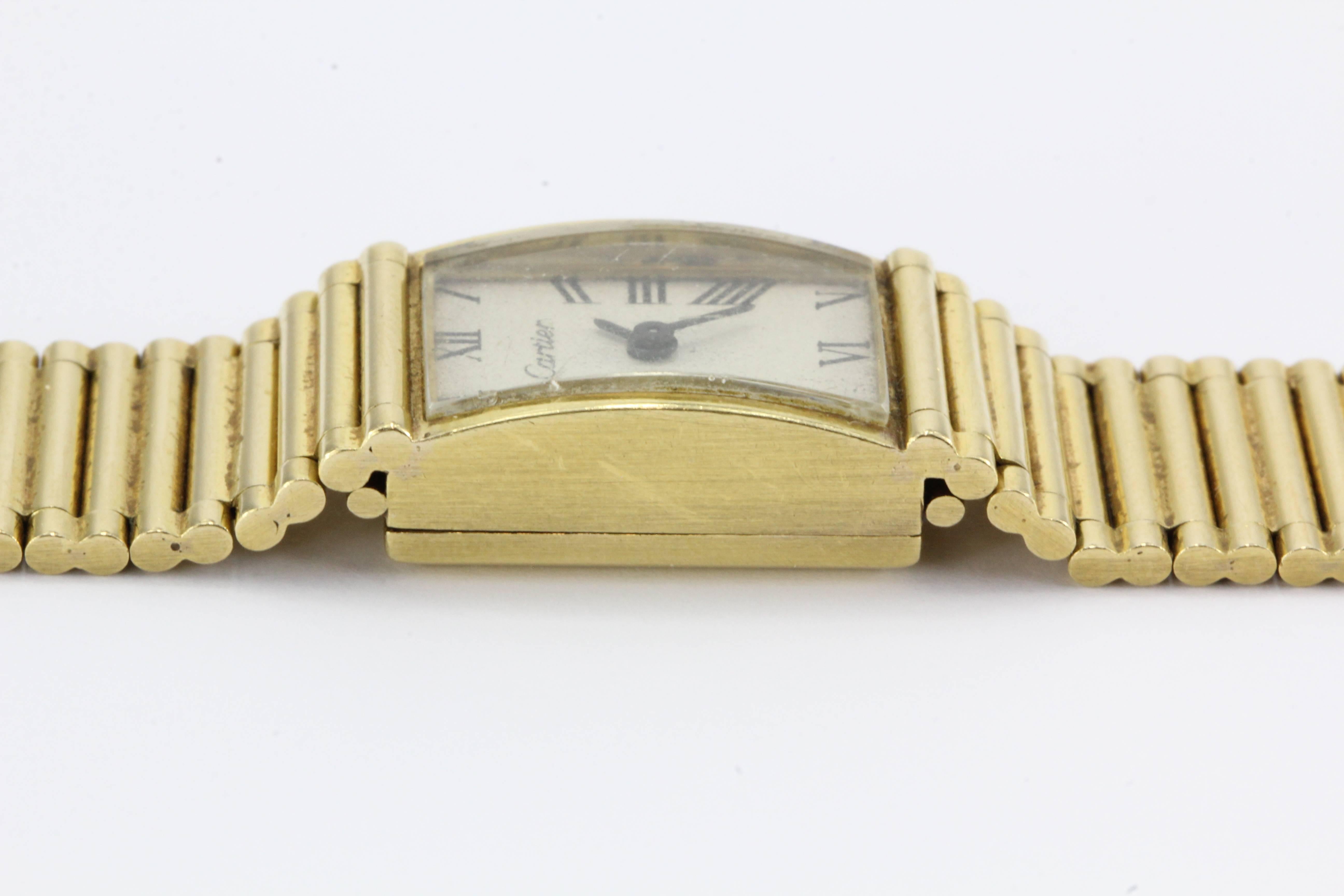 Vintage Cartier 18K Gold Girard Perregaux Tank Watch c.1950's 2