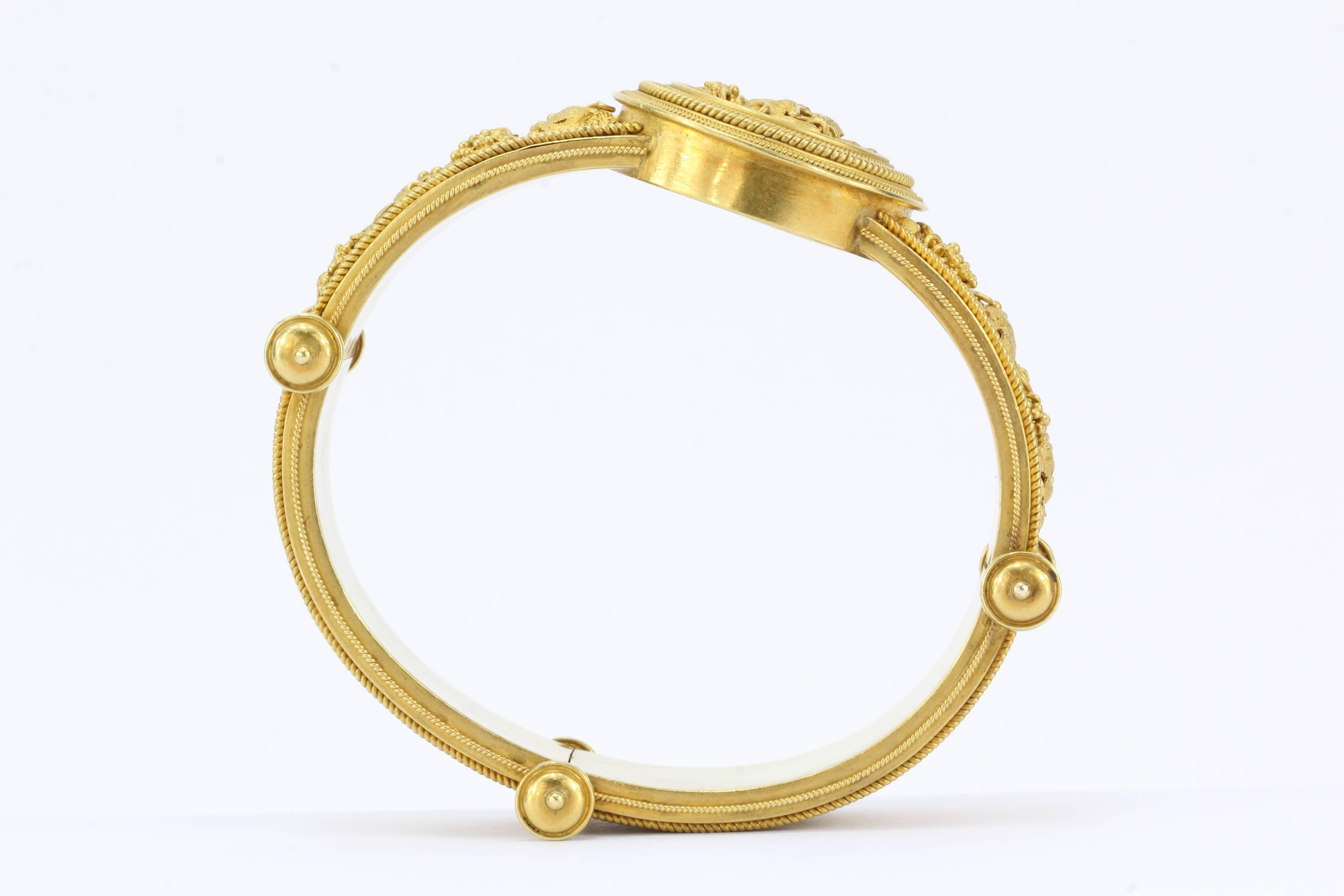 Victorian Gold Etruscan Revival Bracelet, circa 1870 1
