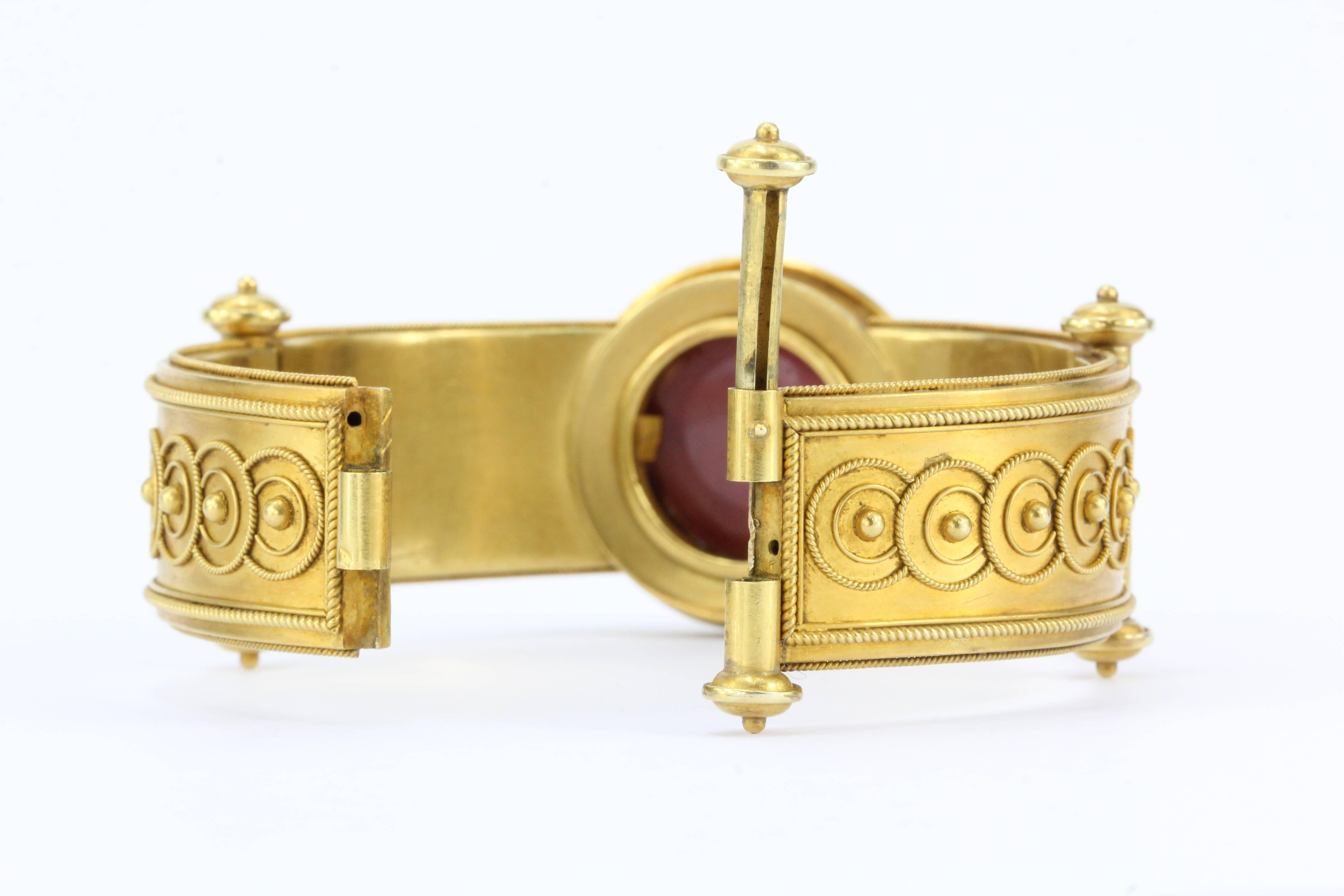 Victorian Gold Etruscan Revival Bracelet, circa 1870 2