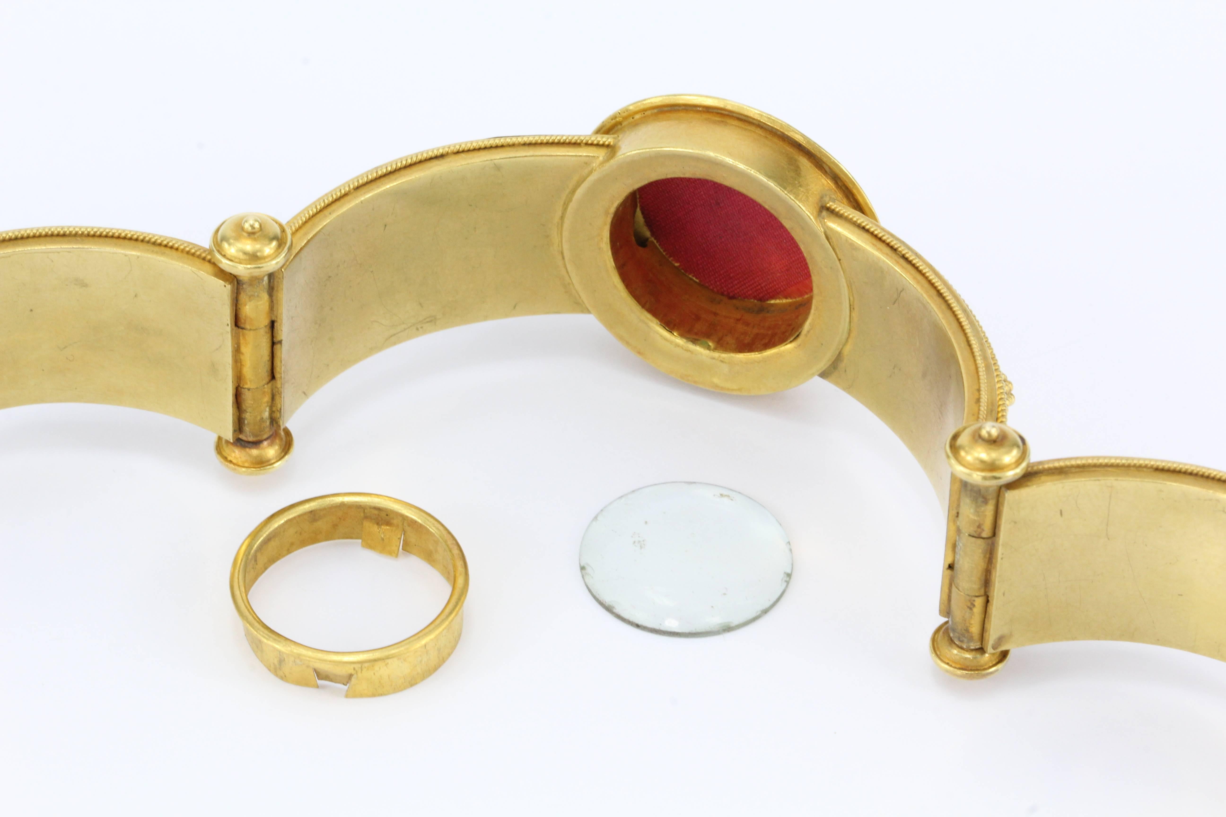 Victorian Gold Etruscan Revival Bracelet, circa 1870 4