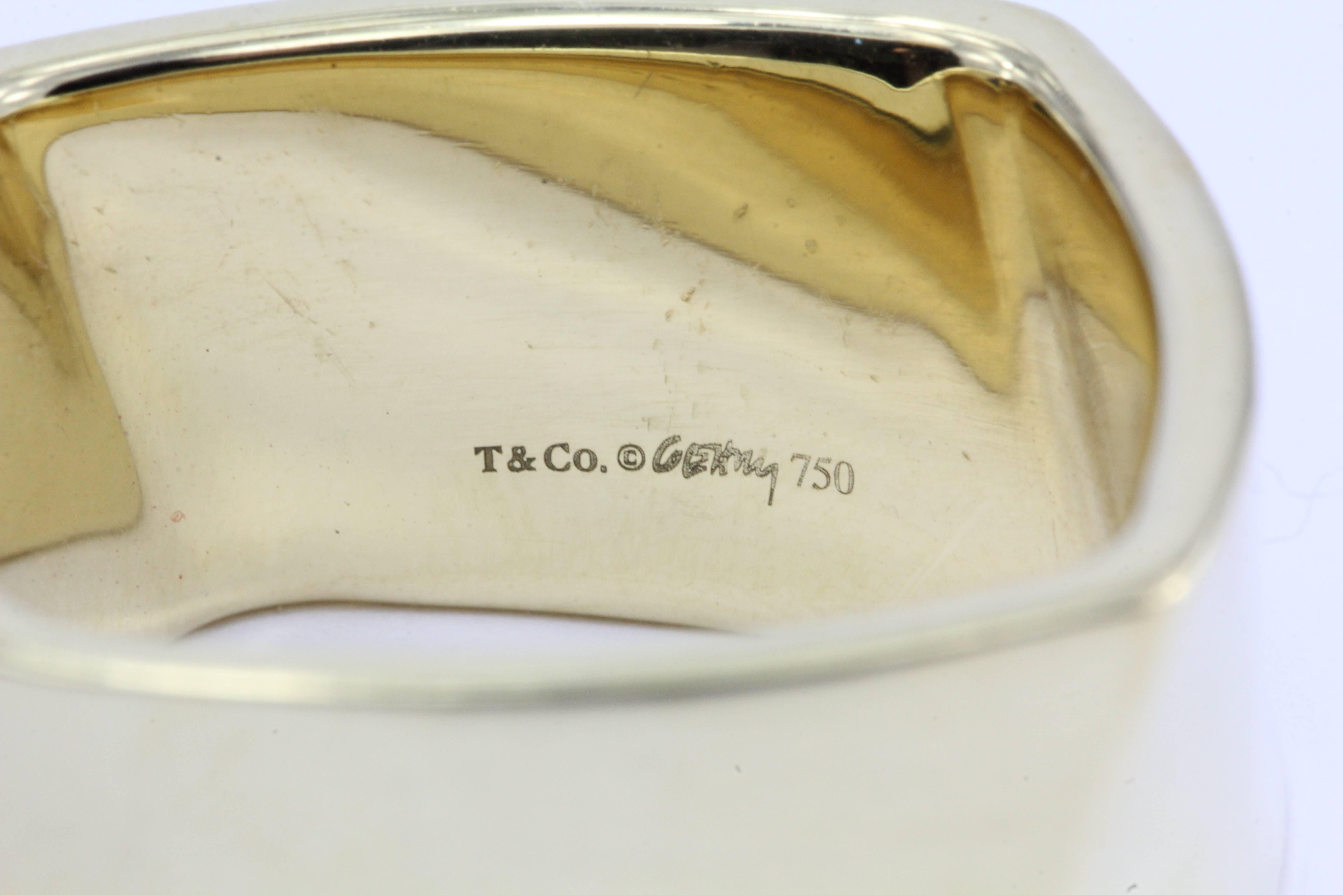 Tiffany & Co Gold Frank Gehry Torque Ring Band 12mm Size 10 In Excellent Condition In Cape May, NJ