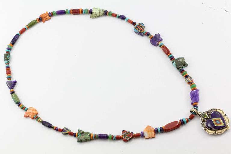 Benny and Valerie Aldrich JuJu Beads Sterling Silver Gold Inlaid Heart