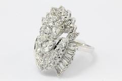 Harold Freeman Erev Diamond White Gold Cocktail Ring, circa 1960s