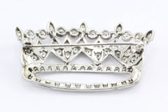 Large  Diamond Regal Crown Brooch Pin