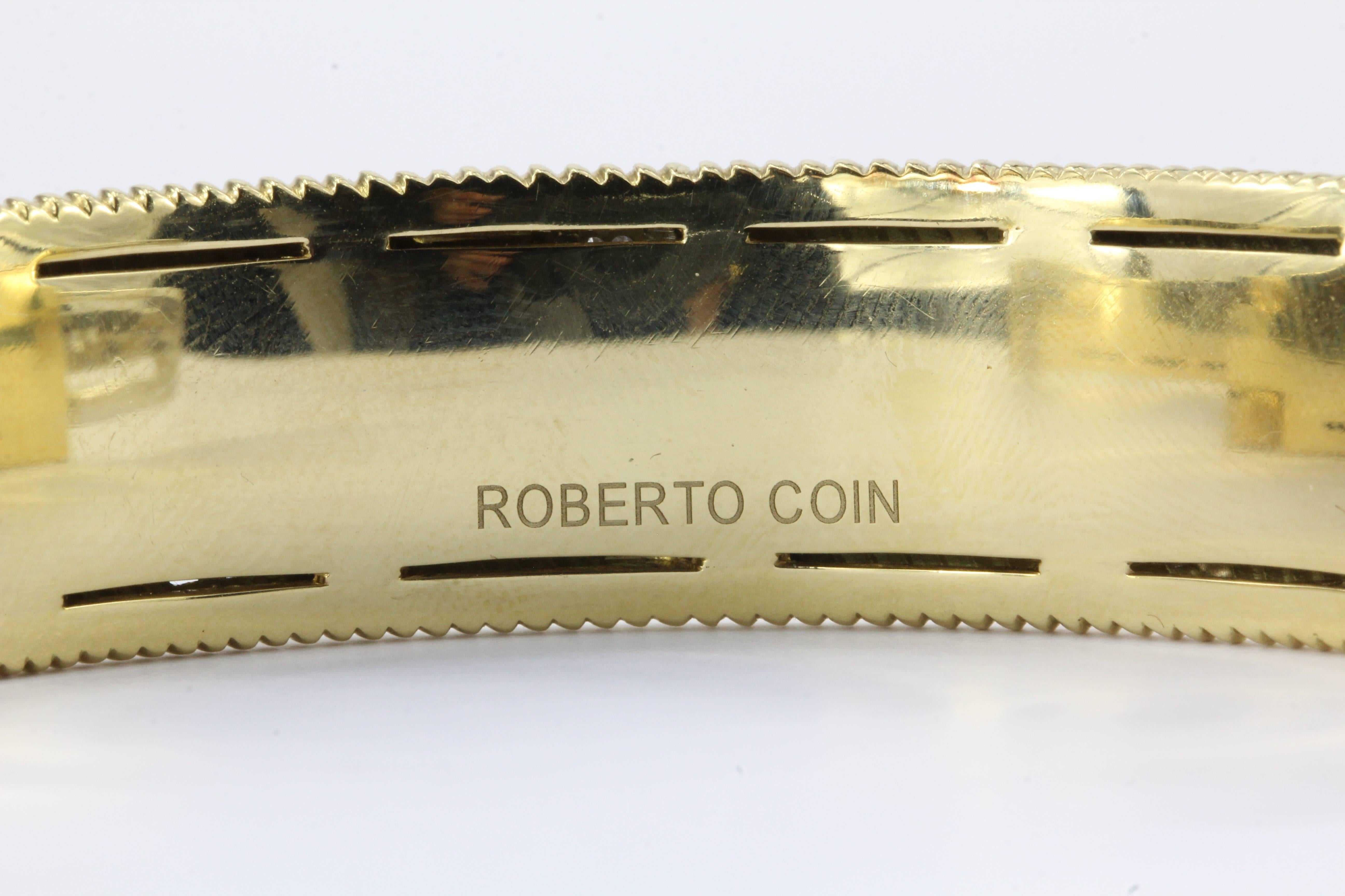 Roberto Coin Appassionata Collection Yellow Gold Diamond Bangle Bracelet 2