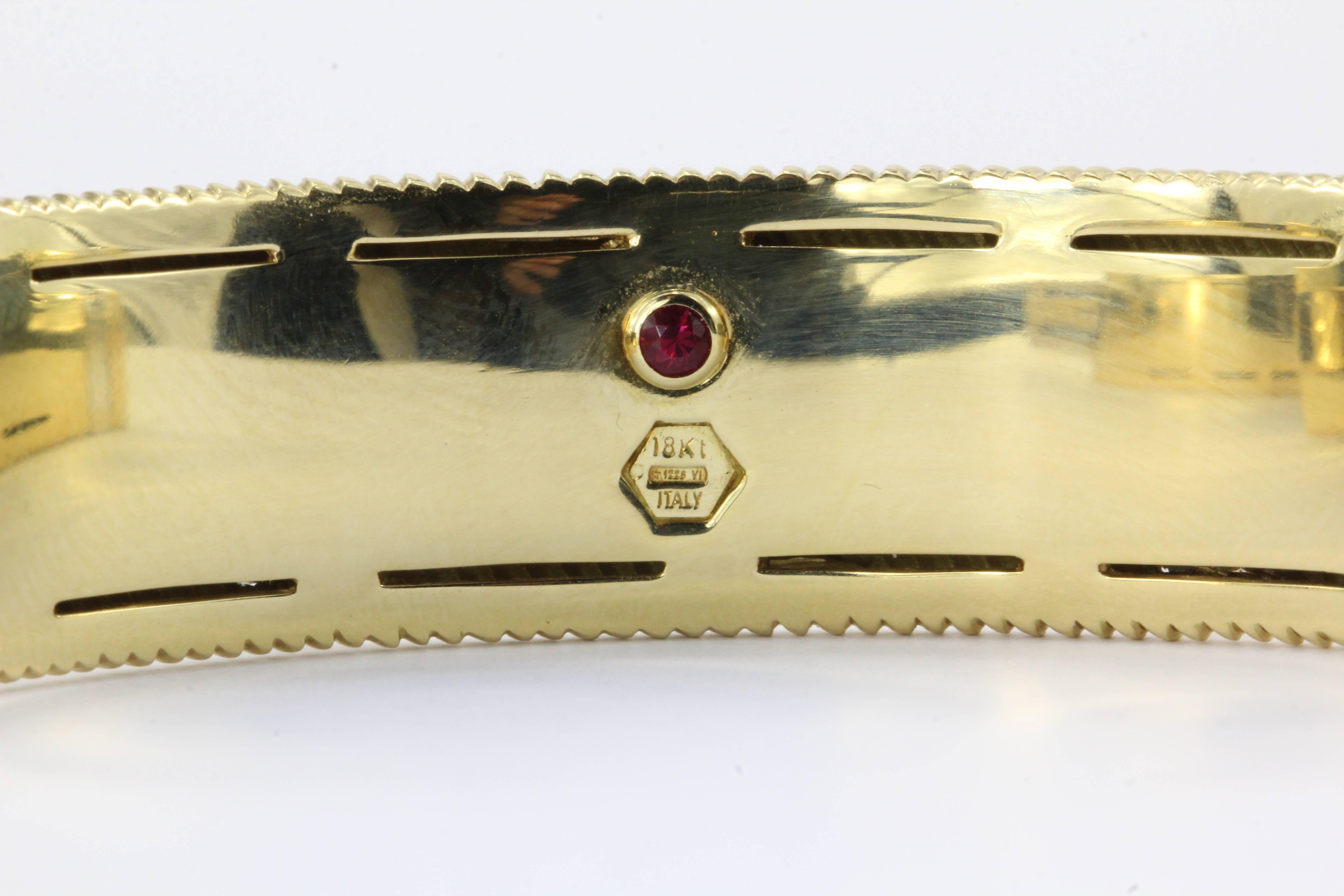 Roberto Coin Appassionata Collection Yellow Gold Diamond Bangle Bracelet 3