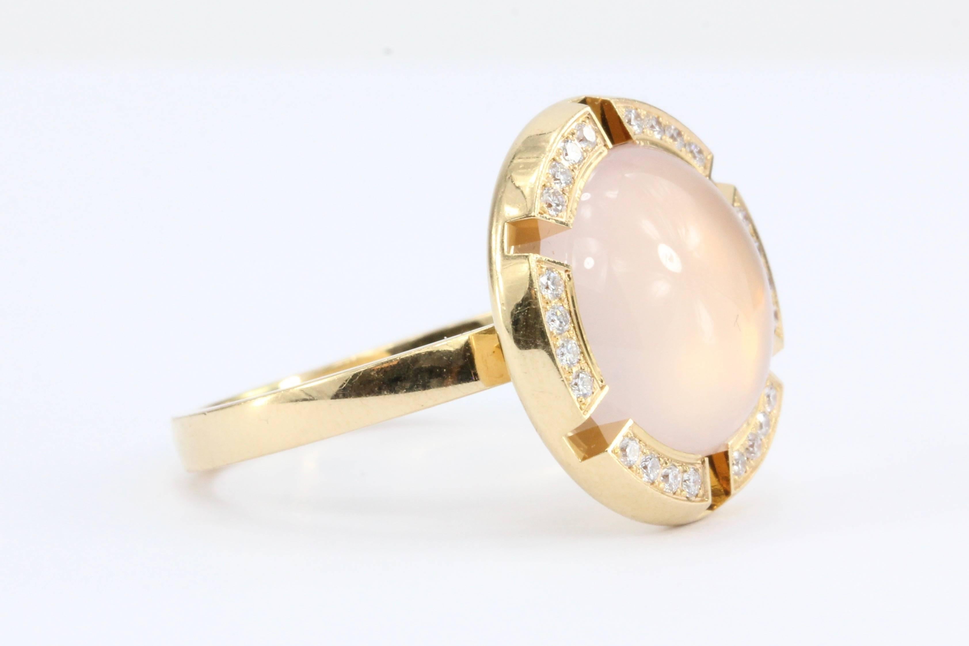 rose quartz engagement ring