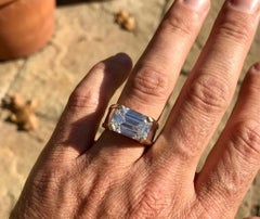 7.20 + Carat Diamond Ring Emerald Cut E Color SI1 Clarity GIA Certified!