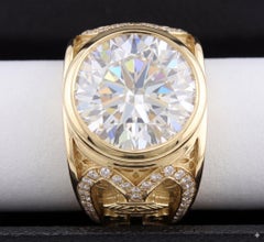 8.08 ct Round Diamond GIA N VS2 Ring Mens Custom Unique Mens Ring!  Big, Large.