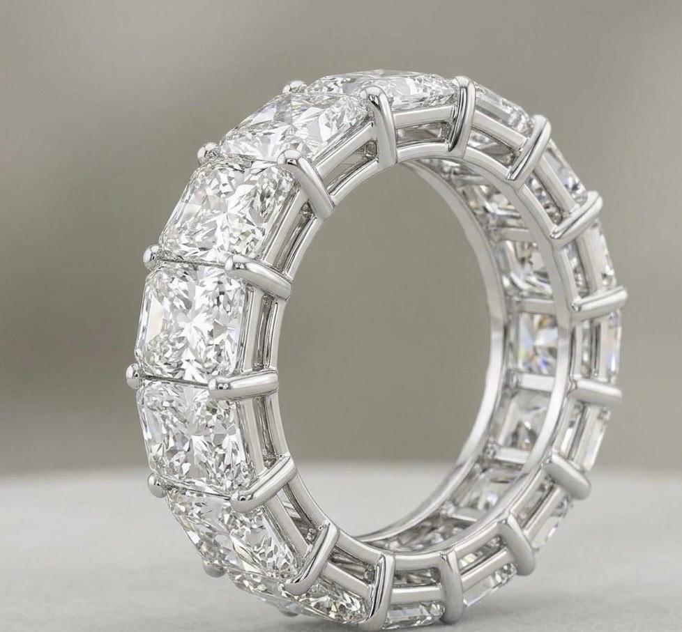 16 Carat Approximate, Radiant Diamond Eternity Ring/Wedding Band, Ben Dannie For Sale