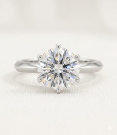 $40k MSRP Tiffany & Co 1.78  I/VS2 Round Diamond Plat Engagement Ring Size 5.25