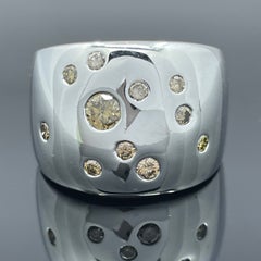 Poiray Diamond Wide Dome Ring 18k White Gold - French