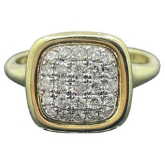 Anello firmato con diamante a forma di sigillo in oro giallo 14 carati