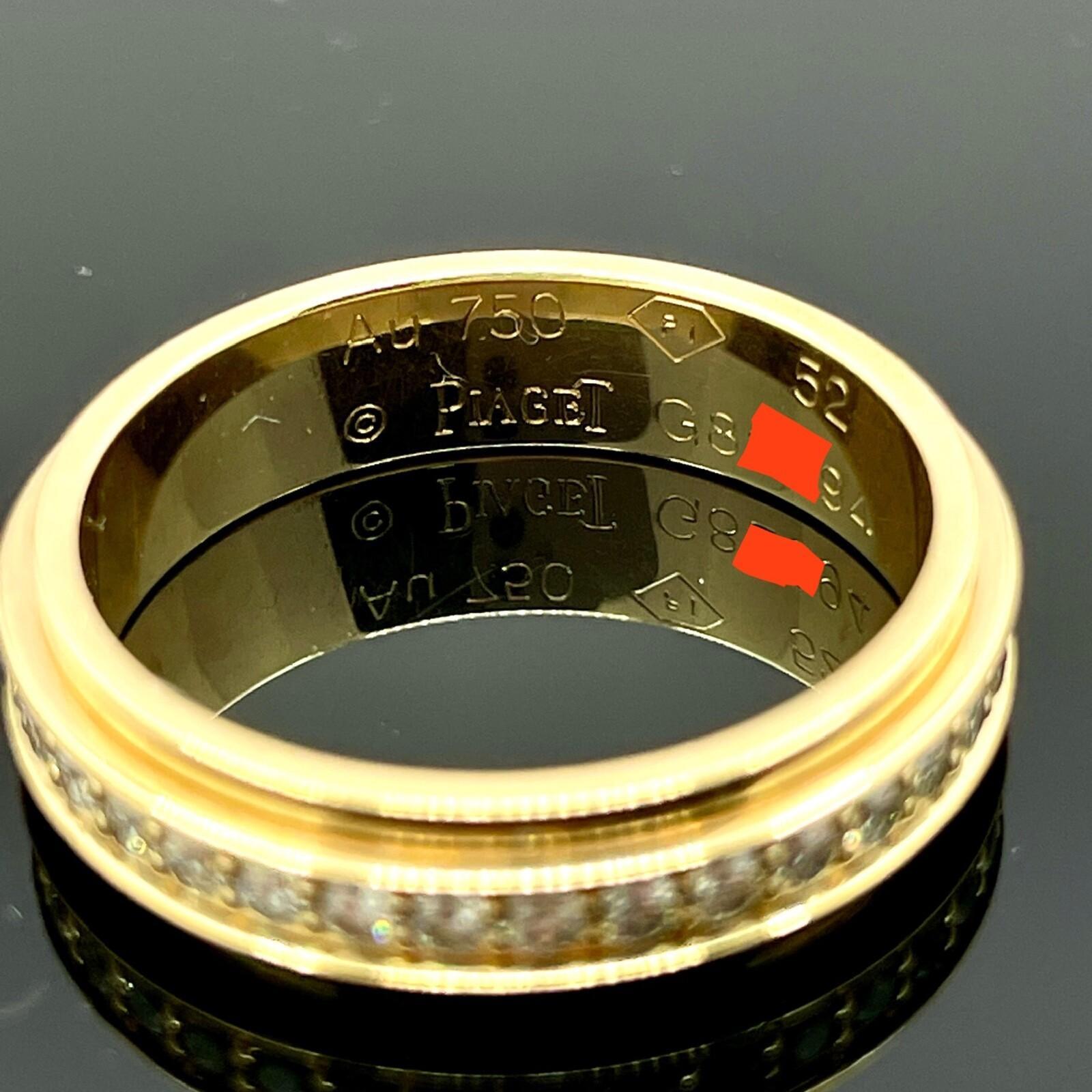 Anello eternità con diamante Piaget Possession - Oro rosa 18k - Filatura - Sz 6 In condizioni buone in vendita a Orlando, FL