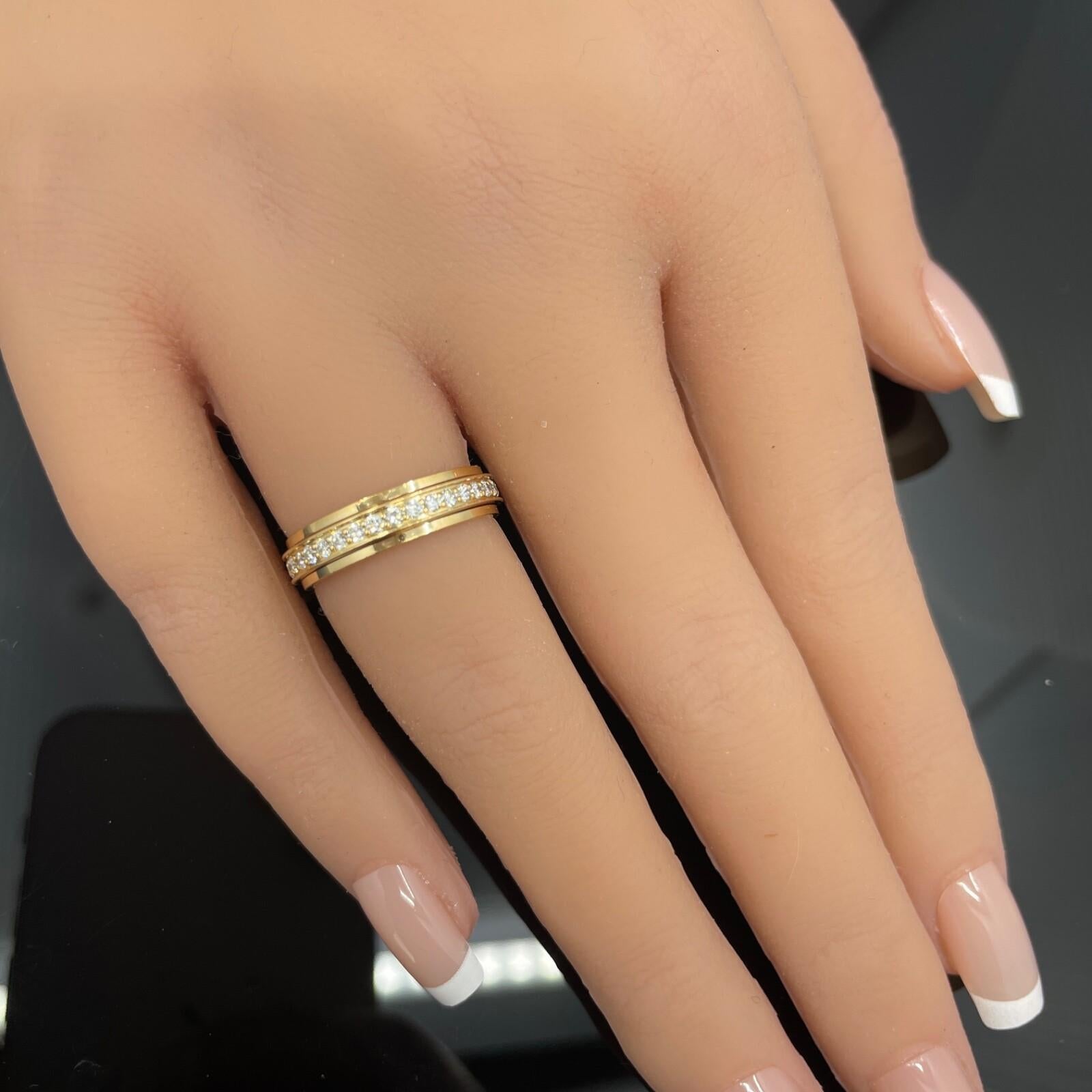 da uomo o donna Anello eternità con diamante Piaget Possession - Oro rosa 18k - Filatura - Sz 6 in vendita