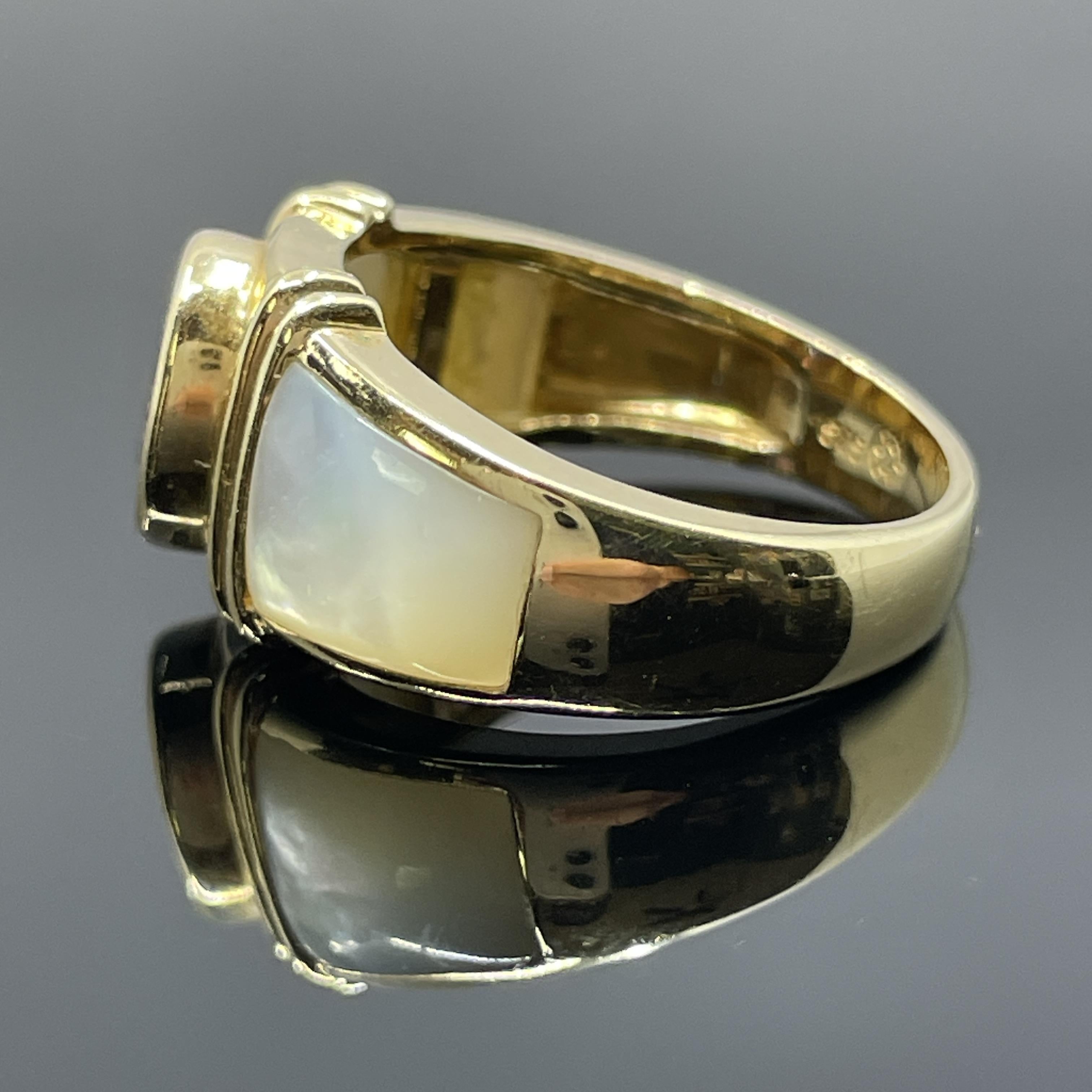 Anello di design Estate con ametista e madreperla in oro giallo 14k In condizioni buone in vendita a Orlando, FL