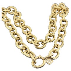 David Yurman Chain Collection Oval Link Cable Necklace 18k Yellow Gold