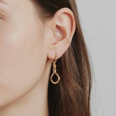 Twisted Hoop Earrings 14k Yellow Gold, Signed Milor Italy