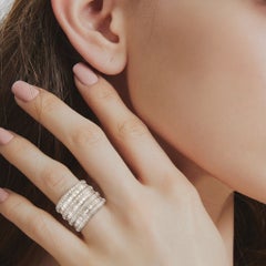 EFFY 17mm Wide 7 Row Diamond Baguette Band 14k White Gold, Approx 2.14ctw