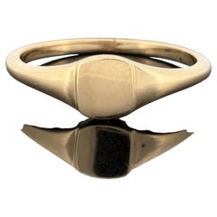 Anello con sigillo Luvente Square Petite in oro giallo 14k, misura 6,25