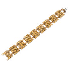 Modern Citrine Link Bracelet in White Gold