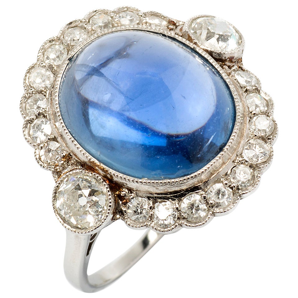 A Beautiful Art Deco Sapphire and Diamond Ring